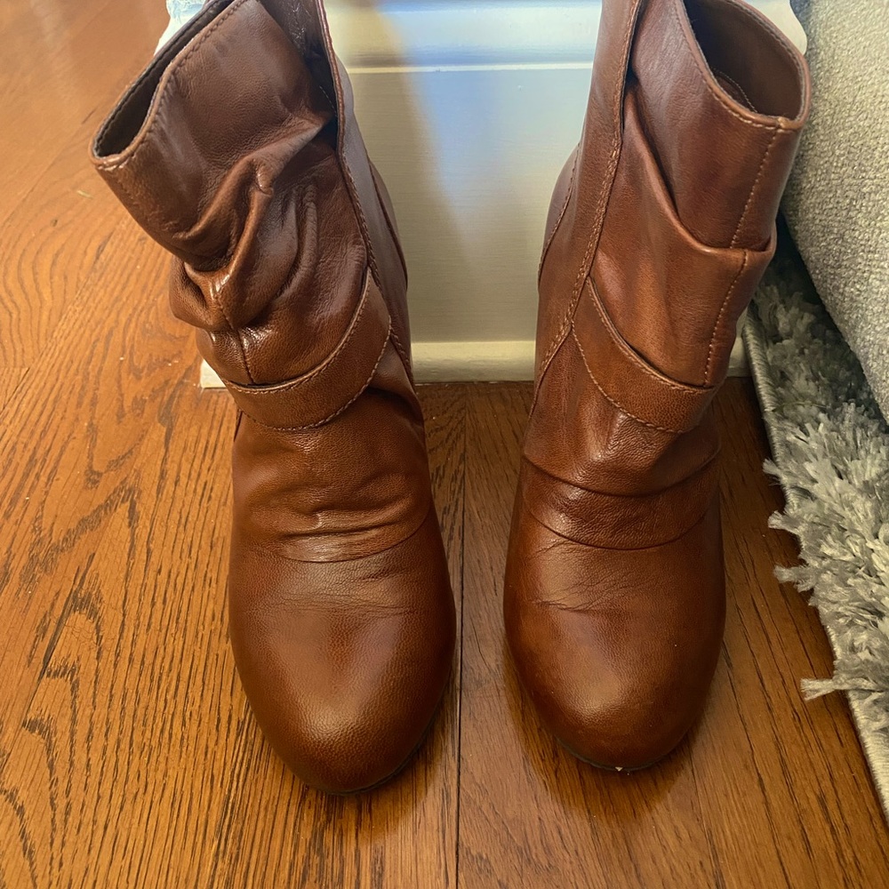 Inc brown ankle booties size 8